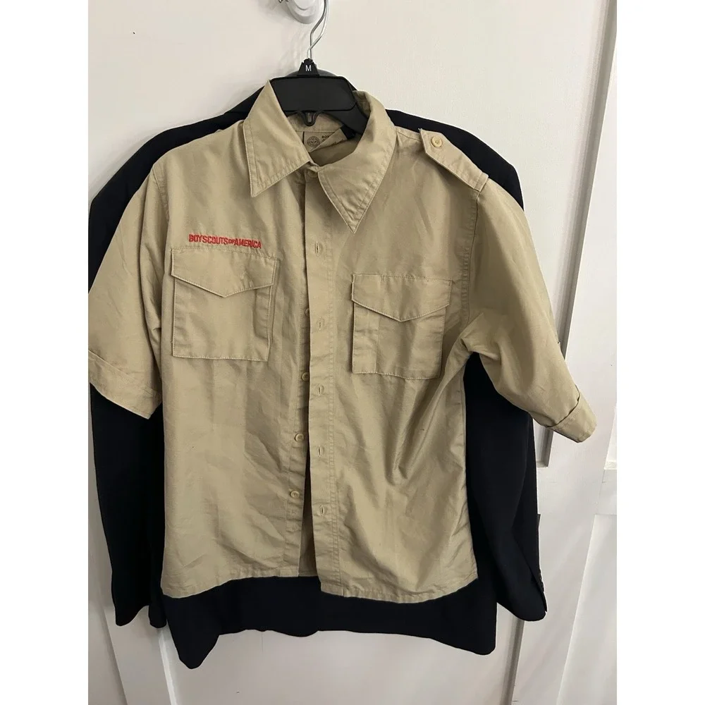 Boy Scouts of America BSA Youth Large with Patches Short Sleeve